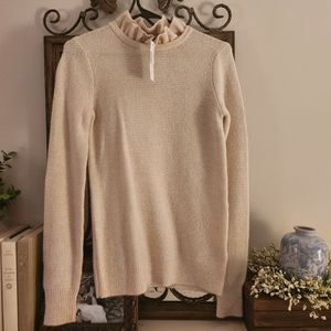 J Crew Ruffle Neck Alpaca blend Sweater Size XS